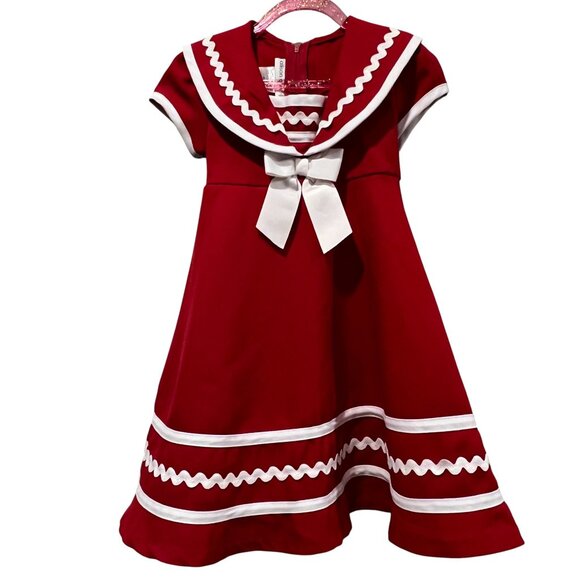 Allison Ann Vintage Sailor Dress, Red White, 4T - Picture 1 of 6